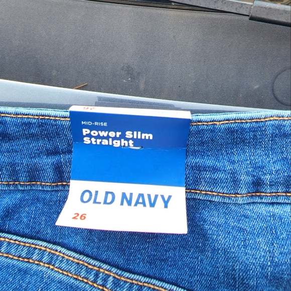 Old Navy Women's blue jeans pants 👖 power slim straight mid-rise - Picture 7 of 8